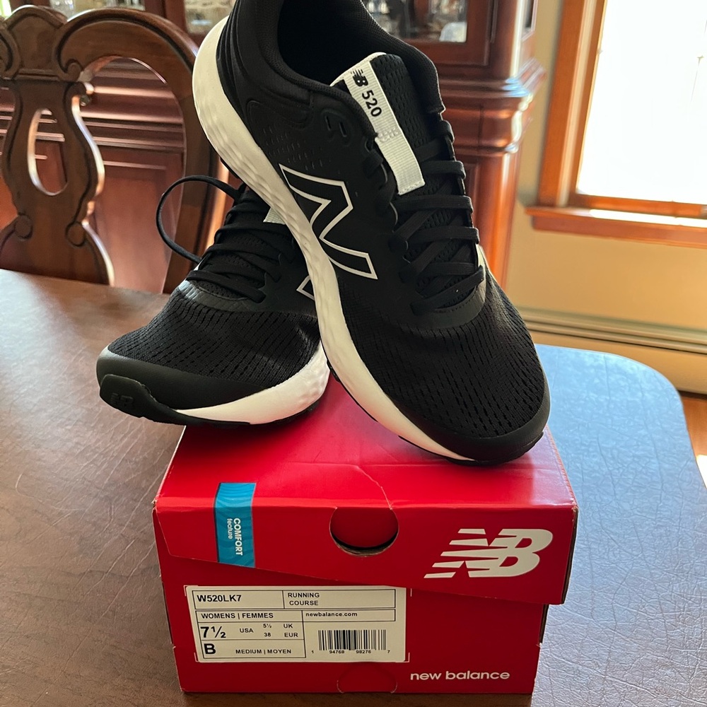 New Balance Women's Black and White Sneakers